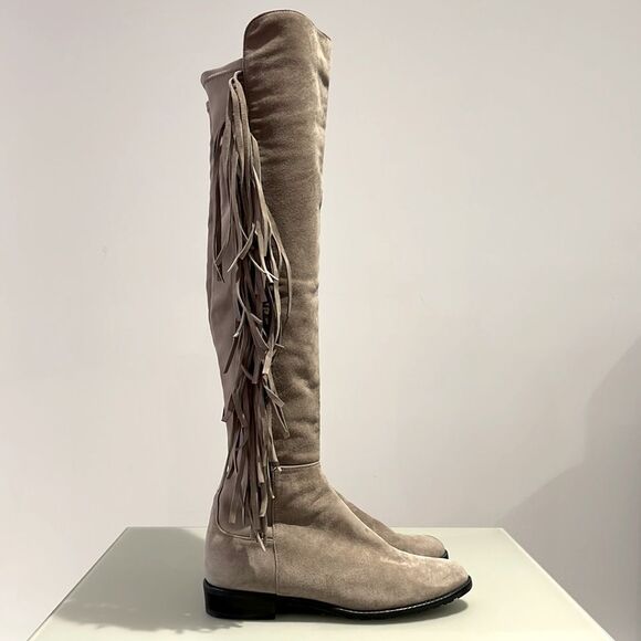 Stuart Weitzman 5050 Fringe Boots - Picture 1 of 7